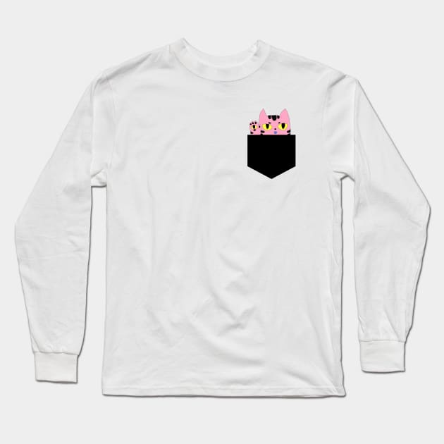 Alien Pocket Cat Long Sleeve T-Shirt by mareescatharsis